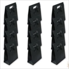 El Geçmeli Karton Çanta 38 x 27 x 15 cm, Siyah - 12 Adet