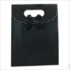 El Geçmeli Karton Çanta 38 x 27 x 15 cm, Siyah - 12 Adet