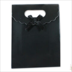 El Geçmeli Karton Çanta 38 x 27 x 15 cm, Siyah - 12 Adet