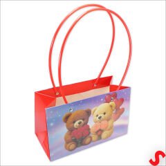 Teddy Baskılı Karton Hediye Çantası 22×13,5×10,5 cm