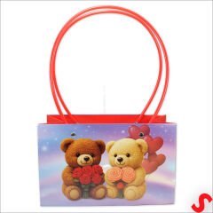Teddy Baskılı Karton Hediye Çantası 22×13,5×10,5 cm
