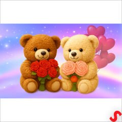 Teddy Baskılı Karton Hediye Çantası 22×13,5×10,5 cm