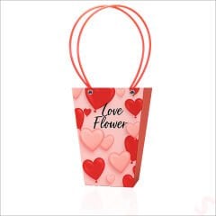 Love Baskılı Karton Hediye Çantası  15×13,5×9,5 cm