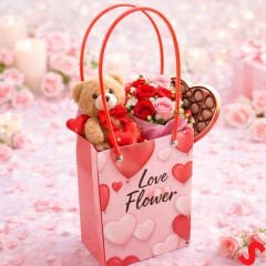 Love Baskılı Karton Hediye Çantası  15×13,5×9,5 cm