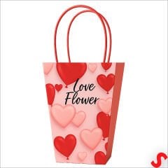 Love Baskılı Karton Hediye Çantası  15×13,5×9,5 cm