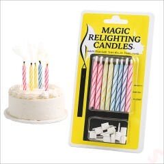 Altlıklı Sönmeyen Sihirli Mum - 6,5 cm x 10 Adet