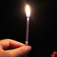 Altlıklı Sönmeyen Sihirli Mum - 6,5 cm x 10 Adet