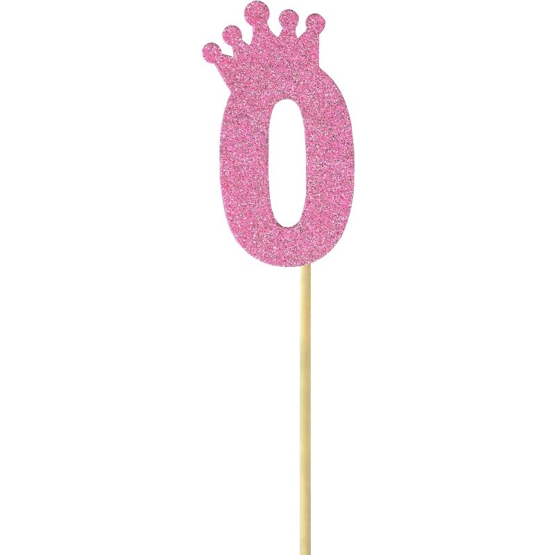 Eva Simli Rakam Pasta Süsü, 19cm x 7,5cm - 1 Adet Pembe 0