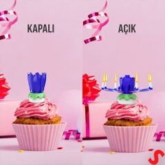 Kendiliğinden Açılan ve Müzikle Dönen Doğum Günü Mumu