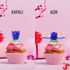Kendiliğinden Açılan ve Müzikle Dönen Doğum Günü Mumu