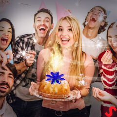 Kendiliğinden Açılan ve Müzikle Dönen Doğum Günü Mumu