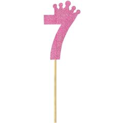 Eva Simli Rakam Pasta Süsü, 19cm x 7,5cm - 1 Adet Pembe 7