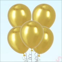 Mirror Ayna Krom Balon, 30cm x 5 Adet - Altın