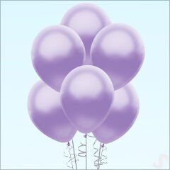 Metalik Parlak Balon, 30cm x 10 Adet - Lila