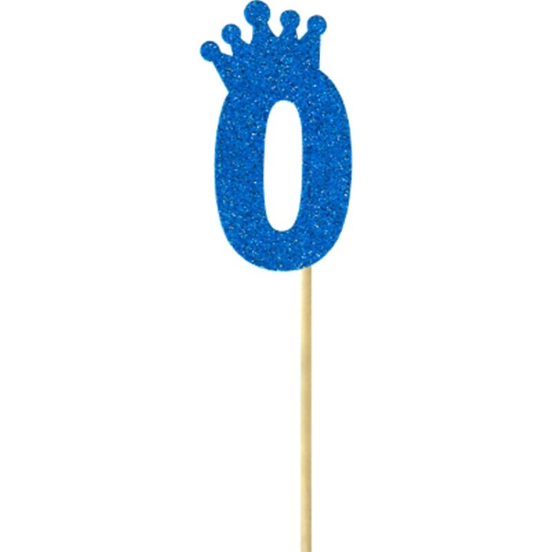 Eva Simli Rakam Pasta Süsü, 19cm x 7,5cm - 1 Adet Mavi 0