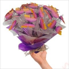Led Işıklı Kelebek Buketi - 45cm x 30cm