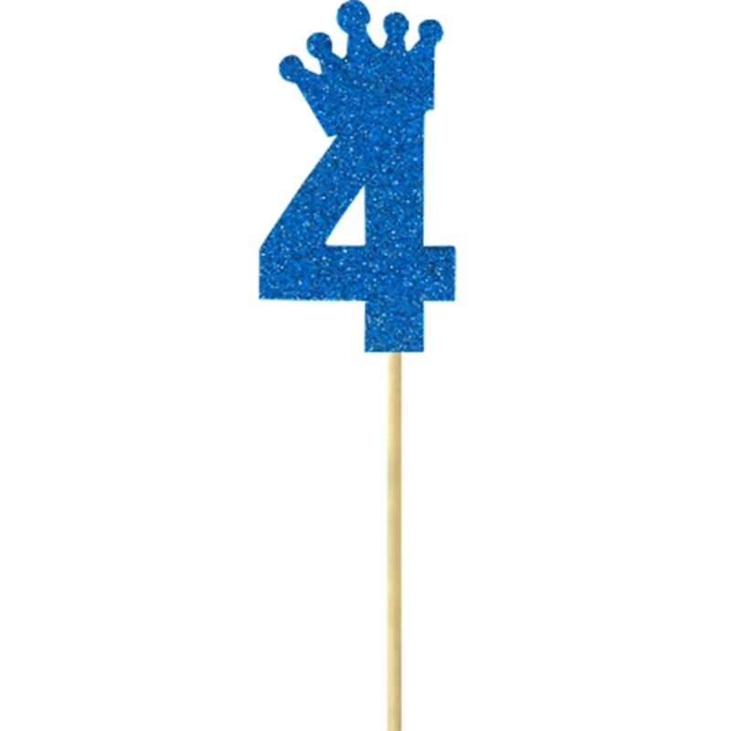 Eva Simli Rakam Pasta Süsü, 19cm x 7,5cm - 1 Adet Mavi 4