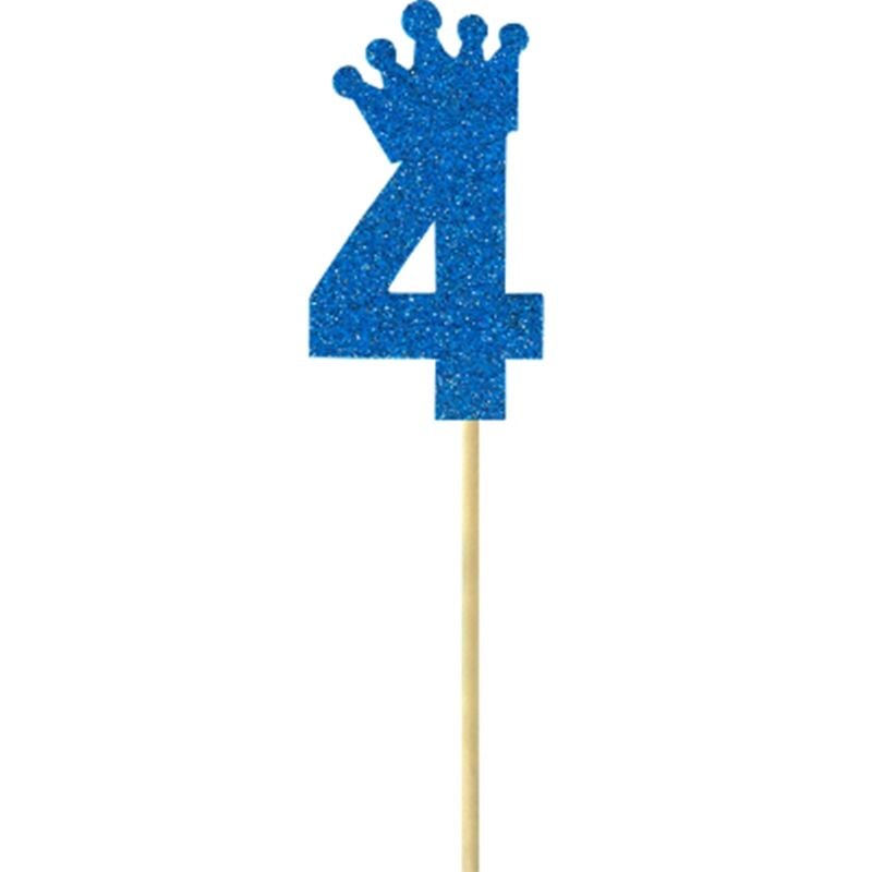 Eva Simli Rakam Pasta Süsü, 19cm x 7,5cm - 1 Adet Mavi 4