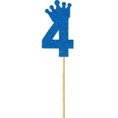 Eva Simli Rakam Pasta Süsü, 19cm x 7,5cm - 1 Adet Mavi 4