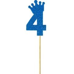 Eva Simli Rakam Pasta Süsü, 19cm x 7,5cm - 1 Adet Mavi 4