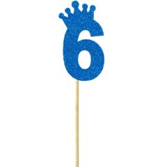 Eva Simli Rakam Pasta Süsü, 19cm x 7,5cm - 1 Adet Mavi 6