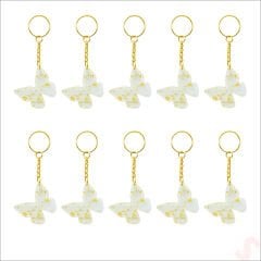 Epoksi Kelebek Anahtarlık, Altın - 10 Adet