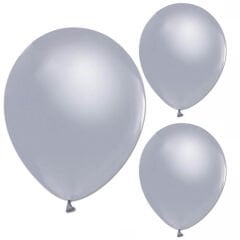 Balon Standlı, 7 Adet - Metalik Gümüş Balon