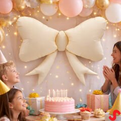 Fiyonk Folyo Balon, 86 cm x 82 cm - Retro Krem