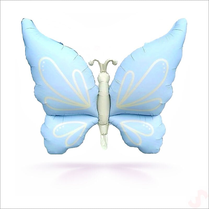 Kelebek Folyo Balon, 94 cm x 73 cm - Retro Mavi