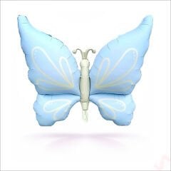 Kelebek Folyo Balon, 94 cm x 73 cm - Retro Mavi