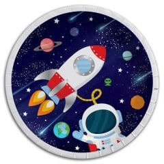 Kozmik Galaksi Uzay Temalı Karton Tabak - 23cm x 8 Adet