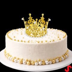 İncili Plastik, Pasta Süsleme Tacı 8 cm x 5 cm - Altın