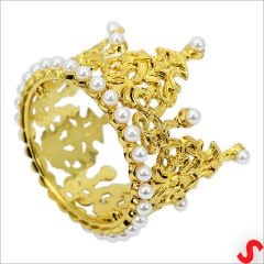 İncili Plastik, Pasta Süsleme Tacı 8 cm x 5 cm - Altın