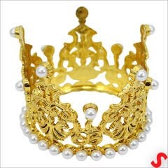 İncili Plastik, Pasta Süsleme Tacı 8 cm x 5 cm - Altın