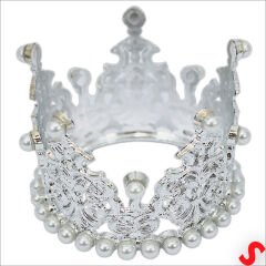 İncili Plastik, Pasta Süsleme Tacı 8 cm x 5 cm - Gümüş