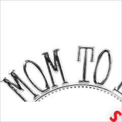 Mom To Be, Parlak Metal Görünümlü Plastik Taç - Gümüş