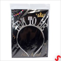 Mom To Be, Parlak Metal Görünümlü Plastik Taç - Gümüş