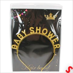 Baby Shower, Parlak Metal Görünümlü Plastik Taç - Altın