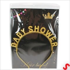 Baby Shower, Parlak Metal Görünümlü Plastik Taç - Altın