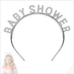 Baby Shower, Parlak Metal Görünümlü Plastik Taç - Gümüş