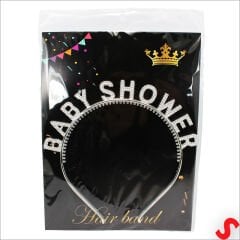 Baby Shower, Parlak Metal Görünümlü Plastik Taç - Gümüş