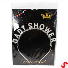 Baby Shower, Parlak Metal Görünümlü Plastik Taç - Gümüş