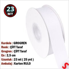 Grogren Kurdele, 2,5 cm x 23 mt - Beyaz