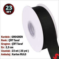 Grogren Kurdele, 2,5 cm x 23 mt - Siyah