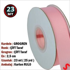 Grogren Kurdele, 2,5 cm x 23 mt - Pembe