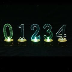 Led Işıklı Pleksi Rakam, Çok Renkli Işık, Altın