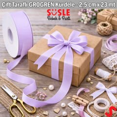 Grogren Kurdele, 2,5 cm x 23 mt - Lila