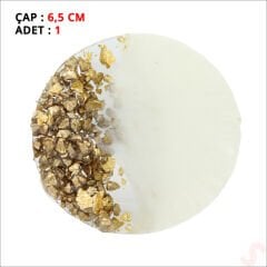 Altın Taşlı 6,50 cm Epoksi Magnet - 1 Adet