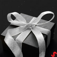 Parlak Simli Organze Kurdele, 1 cm x 23 mt - Gümüş