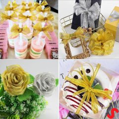 Parlak Simli Organze Kurdele, 1 cm x 23 mt - Gümüş